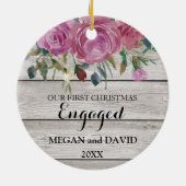 Rustikaler Chic erstes Weihnachten verlobt oder Keramik Ornament (Hinten)