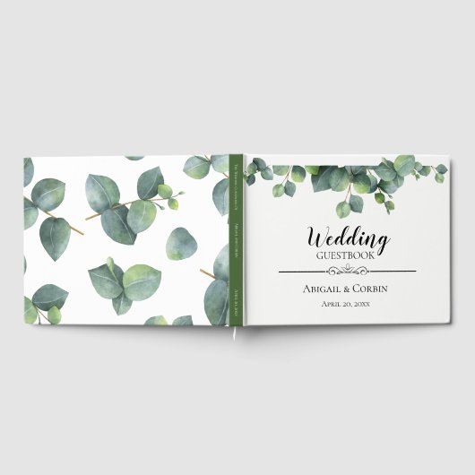 Rustikaler Chic Eucalyptus Bouquet Wedding Gästebuch (Voll)