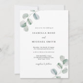 Rustikaler Chic Eukalyptus Wedding Einladung (Vorderseite)