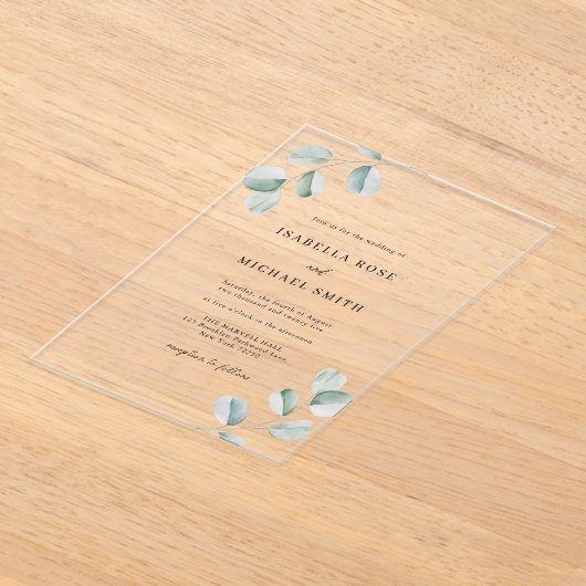 Rustikaler Chic Eukalyptus Wedding Einladung (Ablage )