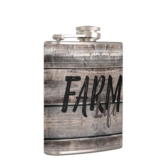 rustikaler Chic FARM LIFE in Skript | Flachmann (Rechts)