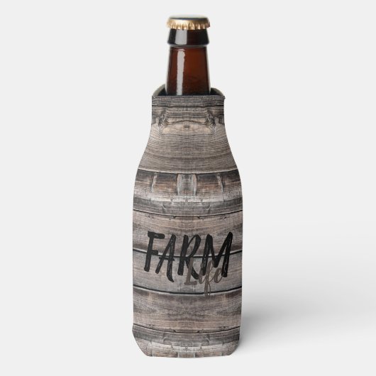 rustikaler Chic FARM LIFE in Skript Flaschenkühler (Flaschenvorderseite)