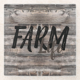 rustikaler Chic FARM LIFE in Skript Glasuntersetzer
