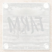 rustikaler Chic FARM LIFE in Skript Glasuntersetzer (Rückseite)