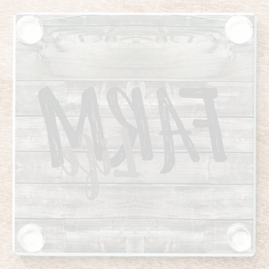 rustikaler Chic FARM LIFE in Skript Glasuntersetzer (Rückseite)