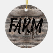 rustikaler Chic FARM LIFE in Skript Keramik Ornament (Vorne)