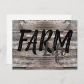 Rustikaler Chic FARM LIFE | Postkarte (Vorne/Hinten)