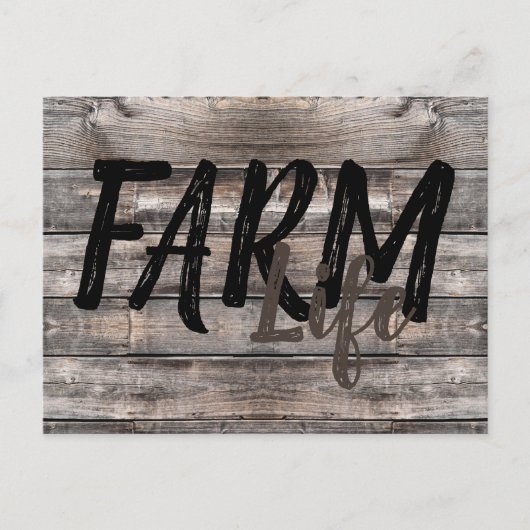 Rustikaler Chic FARM LIFE | Postkarte (Vorderseite)