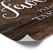 Rustikaler Chic FAVORS signieren Print Poster (Ecke)