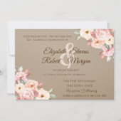 Rustikaler Chic Floral Wedding Floral Einladung (Vorderseite)