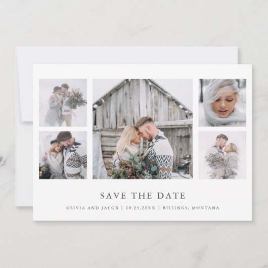 Rustikaler Chic | Foto Grid Save The Date (Vorderseite)
