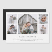Rustikaler Chic | Foto Grid Wedding Save the Date Magneteinladung (Vorne/Hinten)