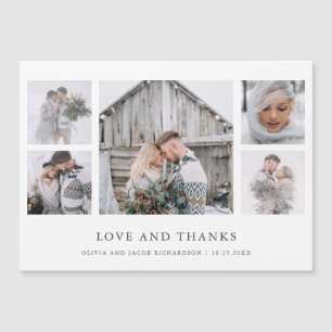 Rustikaler Chic  Foto Grid Wedding Vielen Dank Magnetkarte