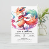 Rustikaler Chic Fox Geburtstag Einladung (Stehend Vorderseite)