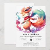 Rustikaler Chic Fox Geburtstag Einladung (Vorne/Hinten)