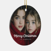 Rustikaler Chic Frohe Weihnachten Design Keramik Ornament (Rechts)
