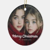 Rustikaler Chic Frohe Weihnachten Design Keramik Ornament (Links)