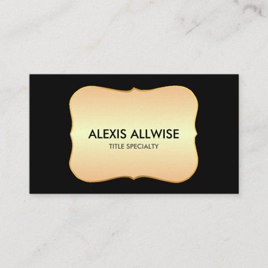 Rustikaler Chic Golden Gradient on Black Visitenkarte (Vorderseite)