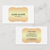 Rustikaler Chic Golden Gradient on White Visitenkarte (Vorne/Hinten)