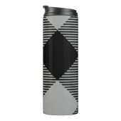 Rustikaler Chic, grau-weiß Kariert Thermosbecher (Nach rechts gedreht)