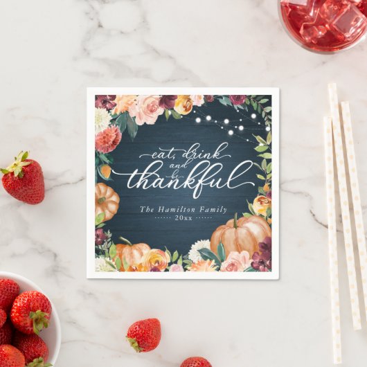 Rustikaler Chic Herbst Erntedank Abendessen Serviette (Beispiel)