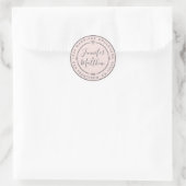 Rustikaler Chic Hochzeitstil Rücksendeadresse Past Runder Aufkleber (Tasche)