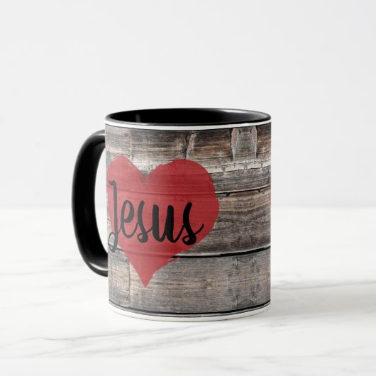 rustikaler Chic I HERZ JESUS | Tasse (Vorderseite Links)