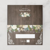 Rustikaler Chic Ivory Blumenstrauß Hochzeit Platzkarte (Außenseite Aufgefaltet)