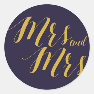 Rustikaler Chic Lesbian Wedding Round Sticker