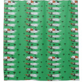 Rustikaler Chic Pinselstrich und Baum Duschvorhang (Vorderseite)
