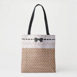 Rustikaler Chic Polka Dot Tote Bag Tasche