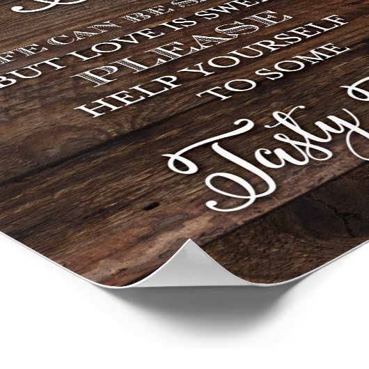 Rustikaler Chic POPCORN BAR HILFT SICH SELBST beim Poster (Ecke)