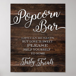 Rustikaler Chic POPCORN BAR HILFT SICH SELBST beim Poster