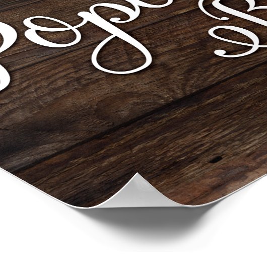 Rustikaler Chic POPCORN BAR signieren Poster (Ecke)