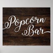 Rustikaler Chic POPCORN BAR signieren Poster (Vorne)