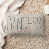 Rustikaler Chic PRINCESS IHRER NAME IN BEIGE PINK Lendenkissen (Decke)