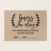 Rustikaler Chic rät wie viele Kisses Game Cards (Vorderseite)