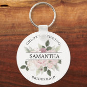 Rustikaler Chic Rosa Rose Personalisiert Schlüsselanhänger (Vorderseite)