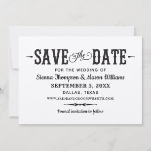 Rustikaler Chic Schwarze Schrift Kraftpapier Hochz Save The Date