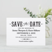 Rustikaler Chic Schwarze Schrift Kraftpapier Hochz Save The Date (Stehend Vorderseite)