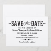 Rustikaler Chic Schwarze Schrift Kraftpapier Hochz Save The Date (Vorne/Hinten)