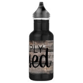 rustikaler Chic SIMPLY BLESSED in Schreibschrift | Edelstahlflasche (Rechts)