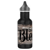 rustikaler Chic SIMPLY BLESSED in Schreibschrift | Edelstahlflasche (Links)