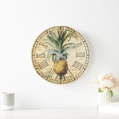 Rustikaler Chic Vintage Ananas Große Wanduhr (Zuhause)