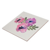 Rustikaler Chic Wasserfarbe Floral Rosa Creme Fliese (Seite)