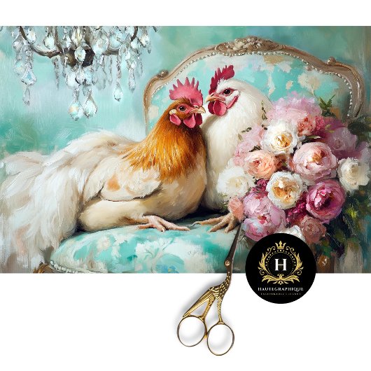 Rustikaler Chic Wedens Chickens Decoupage Seidenpapier