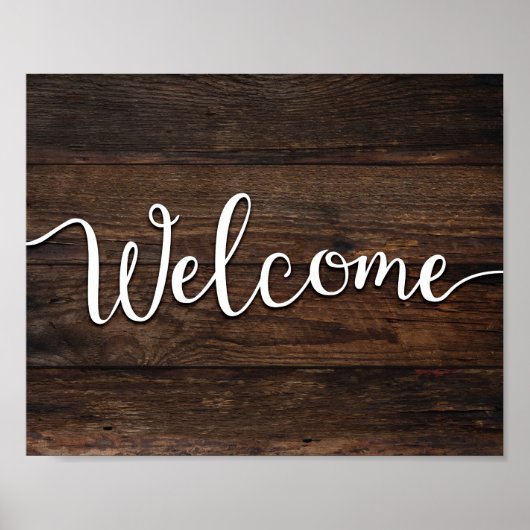 Rustikaler Chic WELCOME-Unterschrift Print Poster (Vorne)