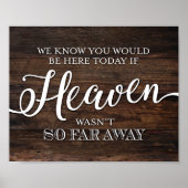 Rustikaler Chic, WENN HEAVEN NICHT SO WEIT WAR Dru Poster (Vorne)