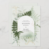 Rustikaler Chic Wild Forest Fern Greenerie Wedding Einladung (Vorne/Hinten)