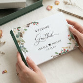 Rustikaler Chic Winter floral Holly Berries Weddin Gästebuch